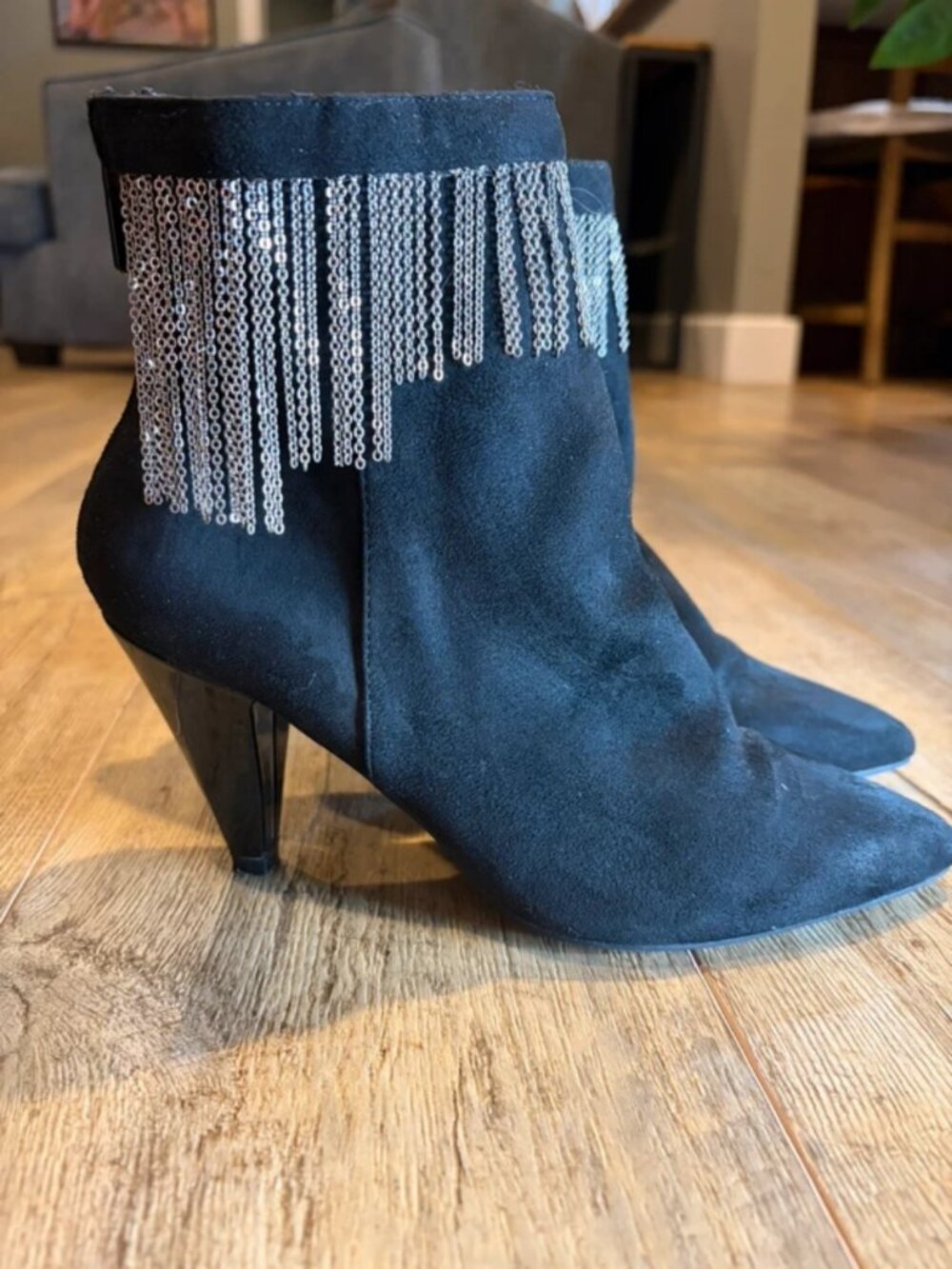 Women’s black suede dress boot